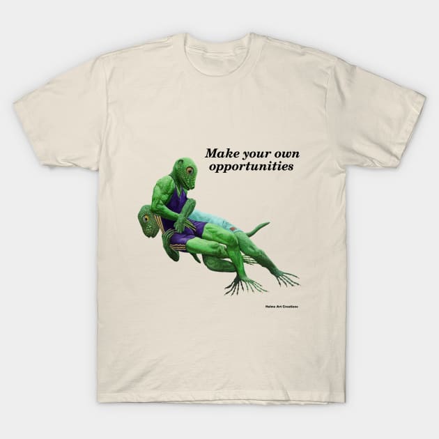 Reptile Warrior Combat Sport Fantasyart T-Shirt by Helms Art Creations